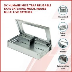 Randy & Travis Machinery 5x Humane Mice Trap Reusable Safe Catching Metal Mouse Multi Live Catcher Home & Lifestyle