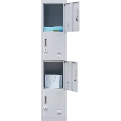 Salvatore Angelotti Grey 4-Door Locker For Office Gym Shed School Home Storage - 3-Digit Combination Lock