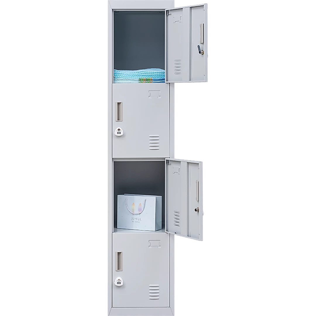 Salvatore Angelotti Grey 4-Door Locker For Office Gym Shed School Home Storage - 3-Digit Combination Lock