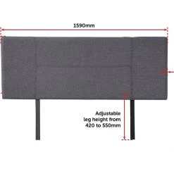 Palermo Queen Grey Linen Fabric Bed Headboard Bedhead