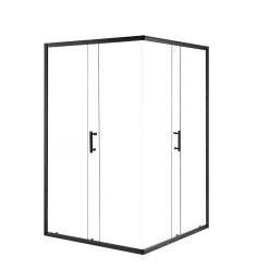 Della Francesca 1000 X 900mm Sliding Door Nano Safety Glass Shower Screen In Black DIY & Renovation