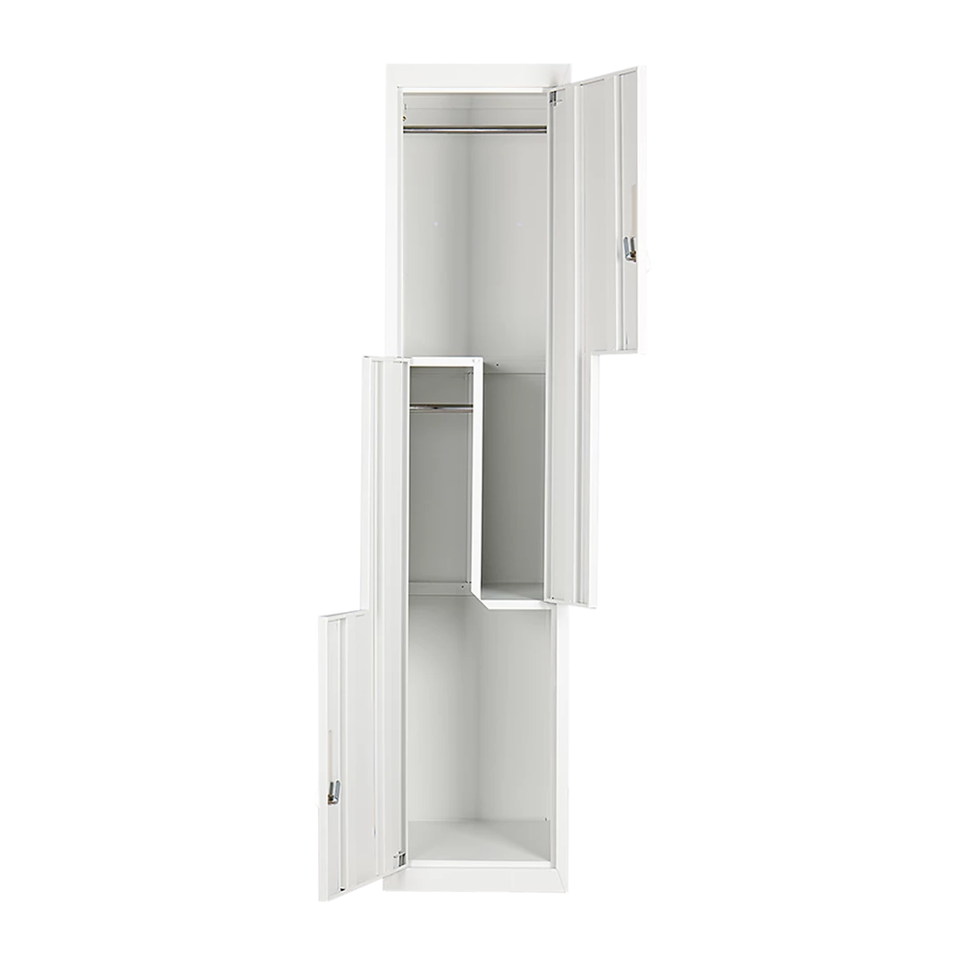 Salvatore Angelotti Grey Two-Door L-shaped Office Gym Shed Storage Locker - 3-Digit Combination Lock