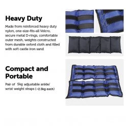 Randy & Travis Machinery 5kg Adjustable Ankle/Wrist Weight Straps