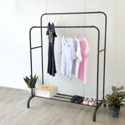 Palermo Home & Lifestyle Heavy Metal Double Clothes Rail Hanging Rack Garment Display Stand Storage Shelf