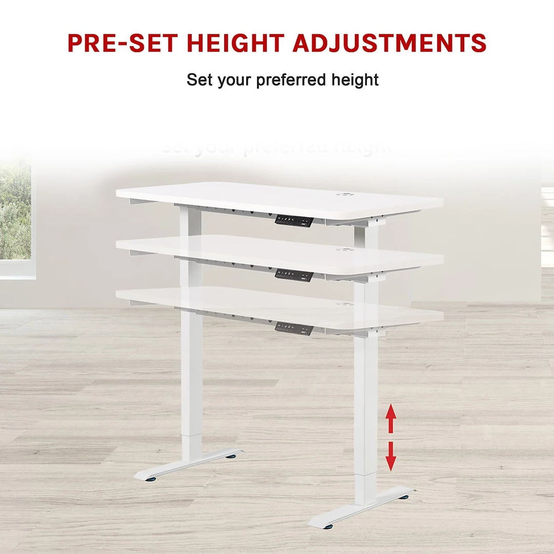 Furniture Palermo Standing Desk Sit Stand Height Adjustable Motorised 120cm Table Dual Motor