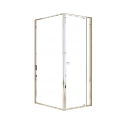 Della Francesca DIY & Renovation Front: (74~82) X 195cm Adjustable Semi Frameless Shower Screen In Chrome Side: (98~101) X 195cm