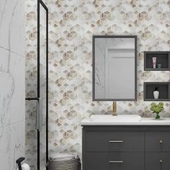 Randy & Travis Machinery DIY & Renovation Tiles 3D Peel And Stick Wall Tile Shell Mosaic ({{Size}} X 10 Sheets)