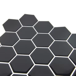 Randy & Travis Machinery Tiles 3D Peel And Stick Wall Tile Hexagonal Mosaic Black ({{Size}} X 10 Sheets)