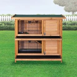 Randy & Travis Machinery Large Rabbit Hutch With BASE Chicken Coop 2 Storey Guinea Pig Pet Cage House Home & Lifestyle