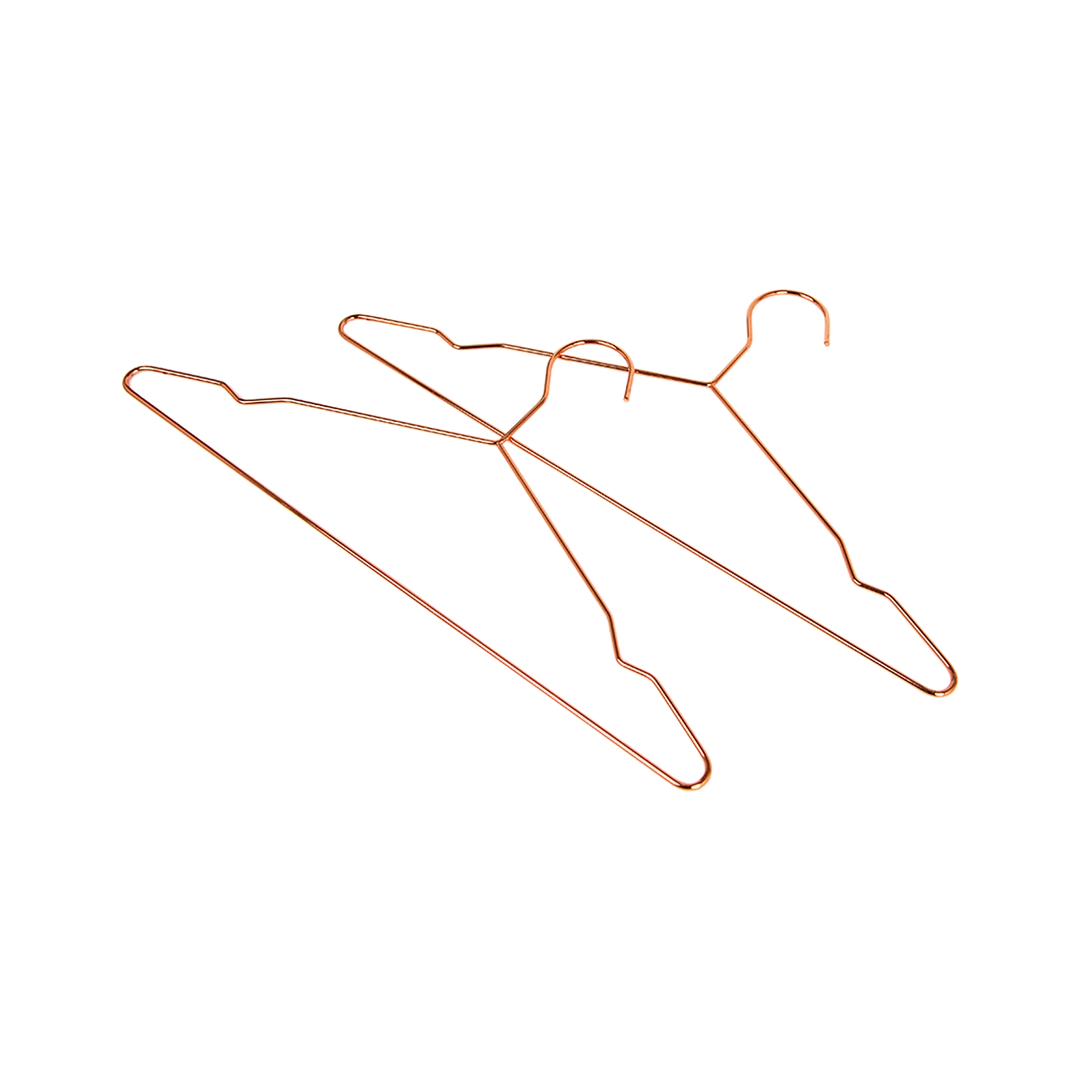 Randy & Travis Machinery Adult 16.5" Rose Gold Shiny Metal Wire Coat Suit Top Clothes Hangers (60pc Per Set)