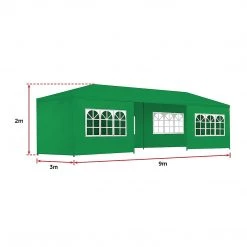 Bariloche 3x9m Wedding Outdoor Gazebo Marquee Tent Canopy Green Outdoor & Leisure