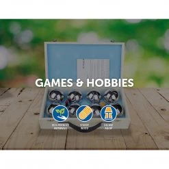 Randy & Travis Machinery Deluxe Boules Bocce 8 Alloy Ball Set With Wooden Case