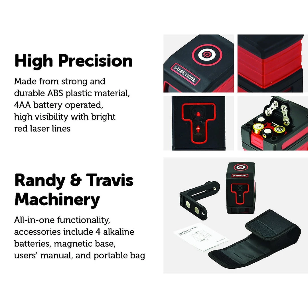 Randy & Travis Machinery Self Leveling Laser Level 15m Cross Line Line Beam Tool
