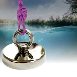 Randy & Travis Machinery Games & Hobbies Round Neodymium Fishing Magnet With Countersunk Hole And Eyebolt, 500 LBS Pull