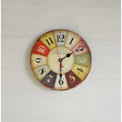 Randy & Travis Machinery Home & Lifestyle Large Colourful Wall Clock Kitchen Office Retro Timepiece