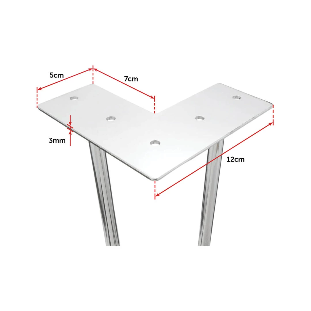 Della Francesca Furniture Set Of 4 Chrome Retro Hairpin Table Legs 12mm Steel Bench Desk - 41cm
