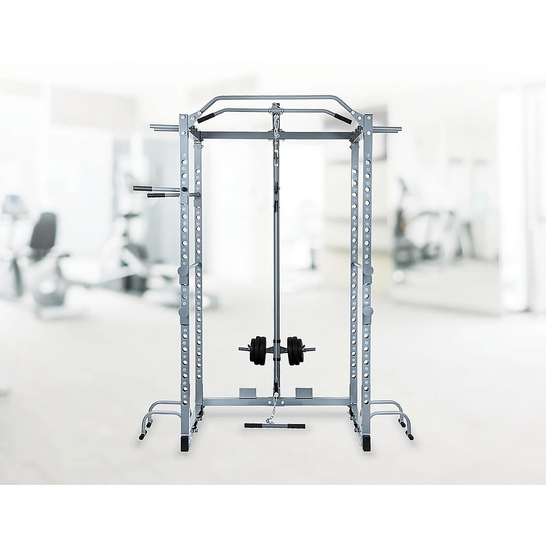Randy & Travis Machinery Power Rack Squat Cage Stands W Lat Pulldown Home Gym