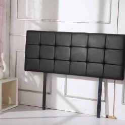Palermo Queen PU Leather Bed Deluxe Headboard Bedhead - Black