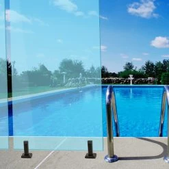 Bariloche Balustrade Black Glass Clamp 304 Stainless Spigot Pool Fencing Fence