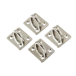 Randy & Travis Machinery 4X M6 304 Stainless Steel Oblong Pad Eye Plate Marine Hardware Staple Hook Outdoor & Leisure