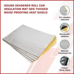 Randy & Travis Machinery Sound Deadener Roll Car Insulation Mat 30% Thicker Noise Proofing Heat Shield