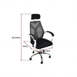 Randy & Travis Machinery Office Chair Gaming Computer Chairs Mesh Back Foam Seat - White Furniture