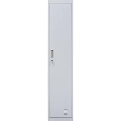 Salvatore Angelotti Grey One-Door Office Gym Shed Clothing Locker Cabinet - Standard Lock With 2 Keys