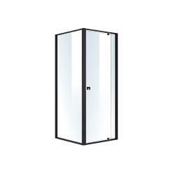 Della Francesca Front: (74~82) X 195cm Adjustable Semi Frameless Shower Screen In Black Side: (89~92) X 195cm DIY & Renovation