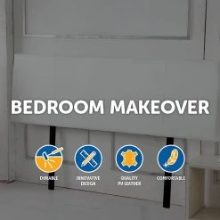 Palermo Furniture King White PU Leather Bed Headboard Bedhead