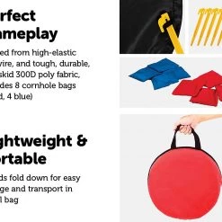 Randy & Travis Machinery Collapsible Portable Corn Hole Boards With 8 Cornhole Bean Bags, Carry Case Games & Hobbies