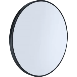 80cm Round Wall Mirror Bathroom Makeup Mirror By Della Francesca - Black