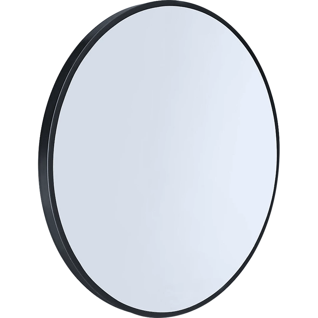 80cm Round Wall Mirror Bathroom Makeup Mirror By Della Francesca - Black