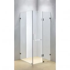 120 X 90cm Frameless 10mm Glass Shower Screen By Della Francesca CHROME Hinges/Brackets And SQUARE Handle DIY & Renovation