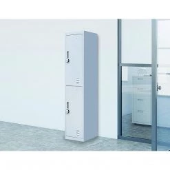 Salvatore Angelotti Furniture Grey 2-Door Locker For Office Gym Shed School Home Storage - 4-Digit Combination Lock