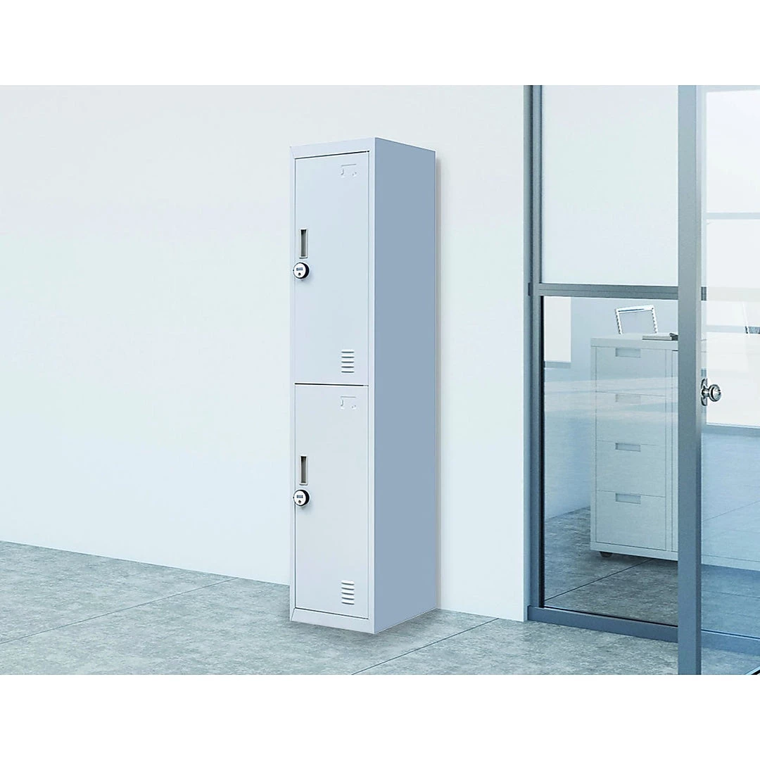 Salvatore Angelotti Furniture Grey 2-Door Locker For Office Gym Shed School Home Storage - 4-Digit Combination Lock