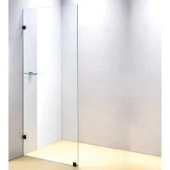 Della Francesca 90 X 210cm Frameless 10mm Safety Glass Shower Screen BLACK DIY & Renovation