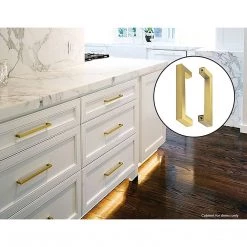 Randy & Travis Machinery 15x Brushed Brass Drawer Pulls Kitchen Cabinet Handles - Gold Finish 128mm DIY & Renovation