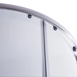 Della Francesca DIY & Renovation 90 X 90cm Rounded Sliding 6mm Curved Shower Screen With Base In Chrome