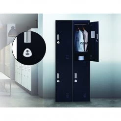Salvatore Angelotti Black 2-Door Locker For Office Gym Shed School Home Storage - 3-Digit Combination Lock