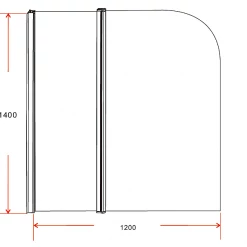 180° CHROME Pivot Door 6mm Safety Glass Bath Shower Screen By Della Francesca - 120 X 140cm