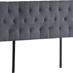 Palermo Double Linen Fabric Deluxe Headboard Bedhead In Grey Furniture