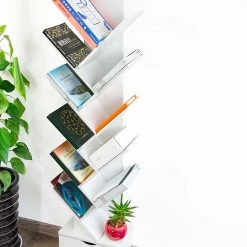 Randy & Travis Machinery Tree Bookshelf Bookcase Book Organizer 12-Tier Multipurpose Shelf Display Racks Furniture