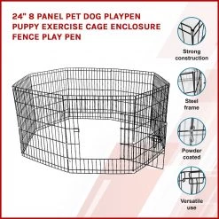 Randy & Travis Machinery 24" 8 Panel Pet Dog Playpen Puppy Exercise Cage Enclosure Fence Play Pen Home & Lifestyle