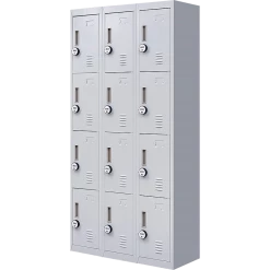 Salvatore Angelotti Grey 12-Door Locker For Office Gym Shed School Home Storage - 4-Digit Combination Lock