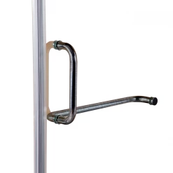 110 X 90cm Frameless 10mm Glass Shower Screen By Della Francesca Nickel Hinges/Brackets And Round Handle