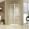 Della Francesca DIY & Renovation Front: (74~82) X 195cm Adjustable Semi Frameless Shower Screen In Chrome Side: (98~101) X 195cm