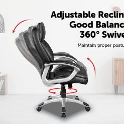 Palermo PU Leather Office Chair Executive Padded Black