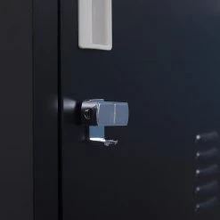 Salvatore Angelotti Black 4-Door Locker For Office Gym Shed School Home Storage - Padlock-operated