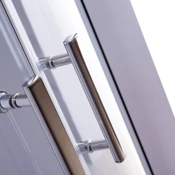 Della Francesca DIY & Renovation 90 X 90cm Rounded Sliding 6mm Curved Shower Screen With Base In Chrome