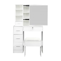 Palermo Dressing Table Stool Mirror Jewellery Cabinet Makeup Storage Drawer White Furniture